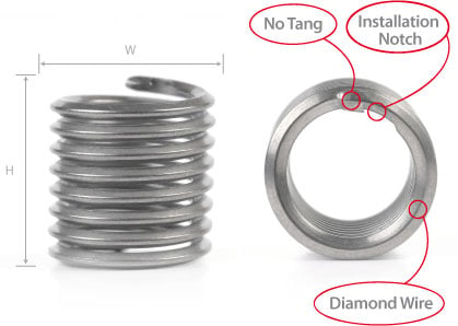 Tangless Coil Thread Inserts