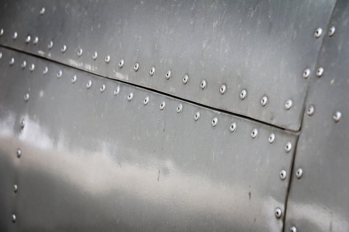 Example of blind rivets on sheet metal