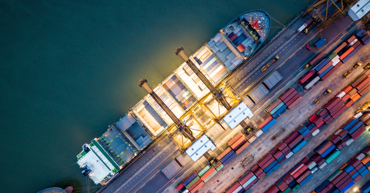 Shipping dock showcasing an important role of the supply chain management.